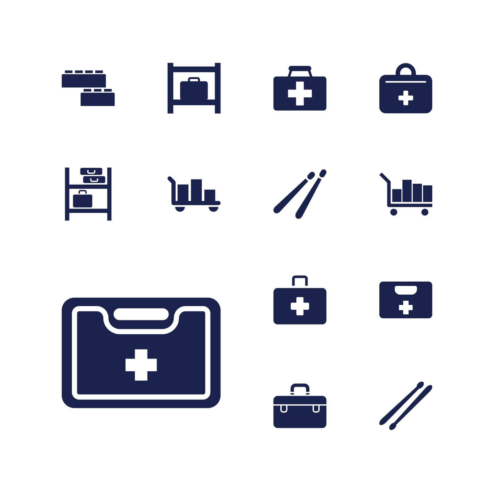 container,symbol,medical,icon,sign,isolated,bag,drum,emergency,box,storage,building,luggage,flat,patient,design,kit,stick,vector,hospital,graphic,case,set,suitcase,cross,medicine,tool,doctor,help,background,silhouette,toolbox,illustration,aid,first,child,care by ogqcorp