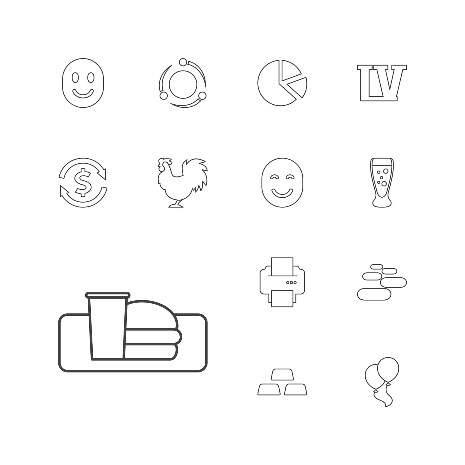 symbol,chicken,happy,concept,icon,sign,isolated,pie,gold,character,white,burger,and,design,vector,graphic,element,smiley,glass,balloon,smiling,emot,art,set,shape,business,vegas,spa,printer,black,milk,investment,abstract,soda,stone,money,background,exchange,illustration,atom,chart,fun,object by ogqcorp