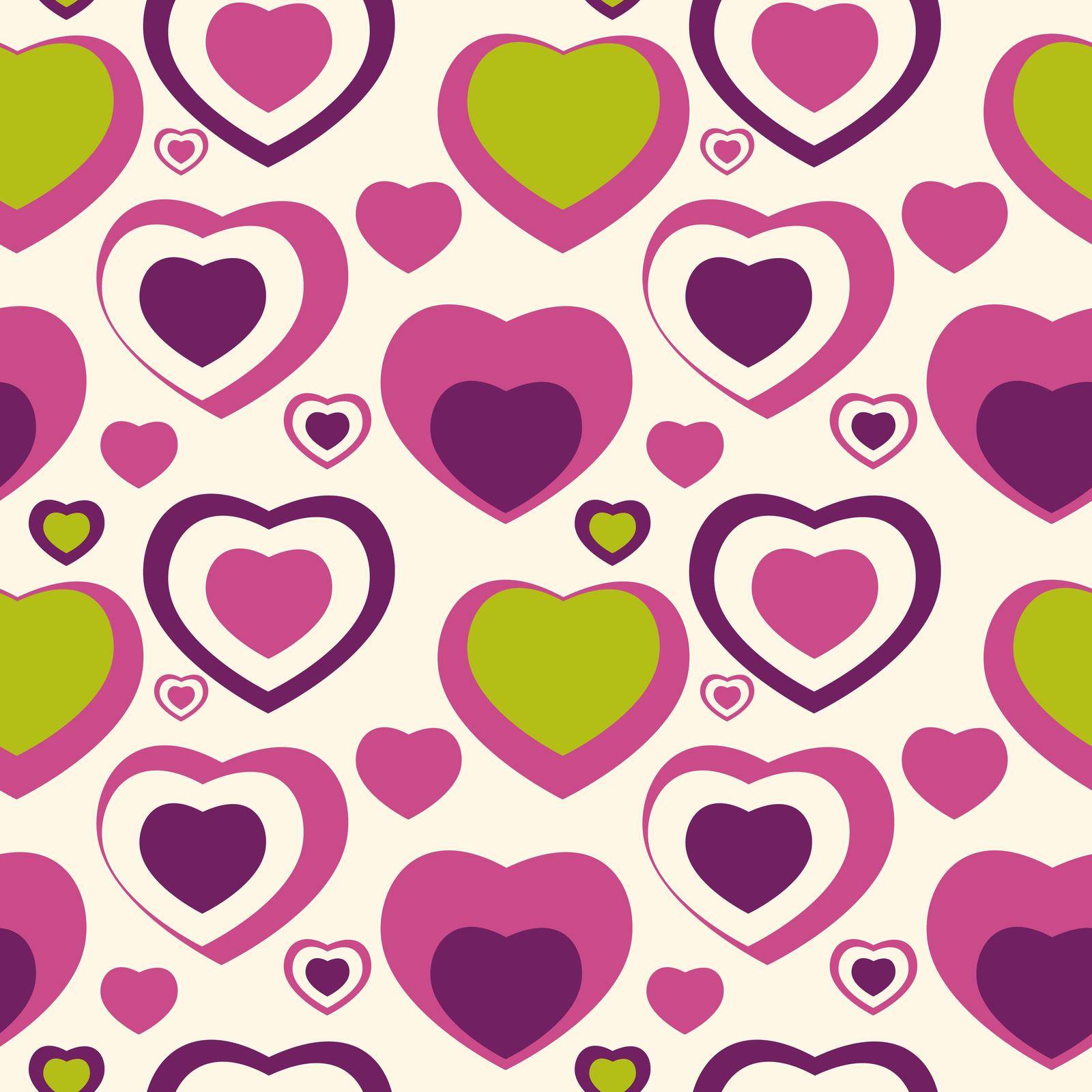 Heart Love Seamless Pattern Background Vector Illustration by yganko
