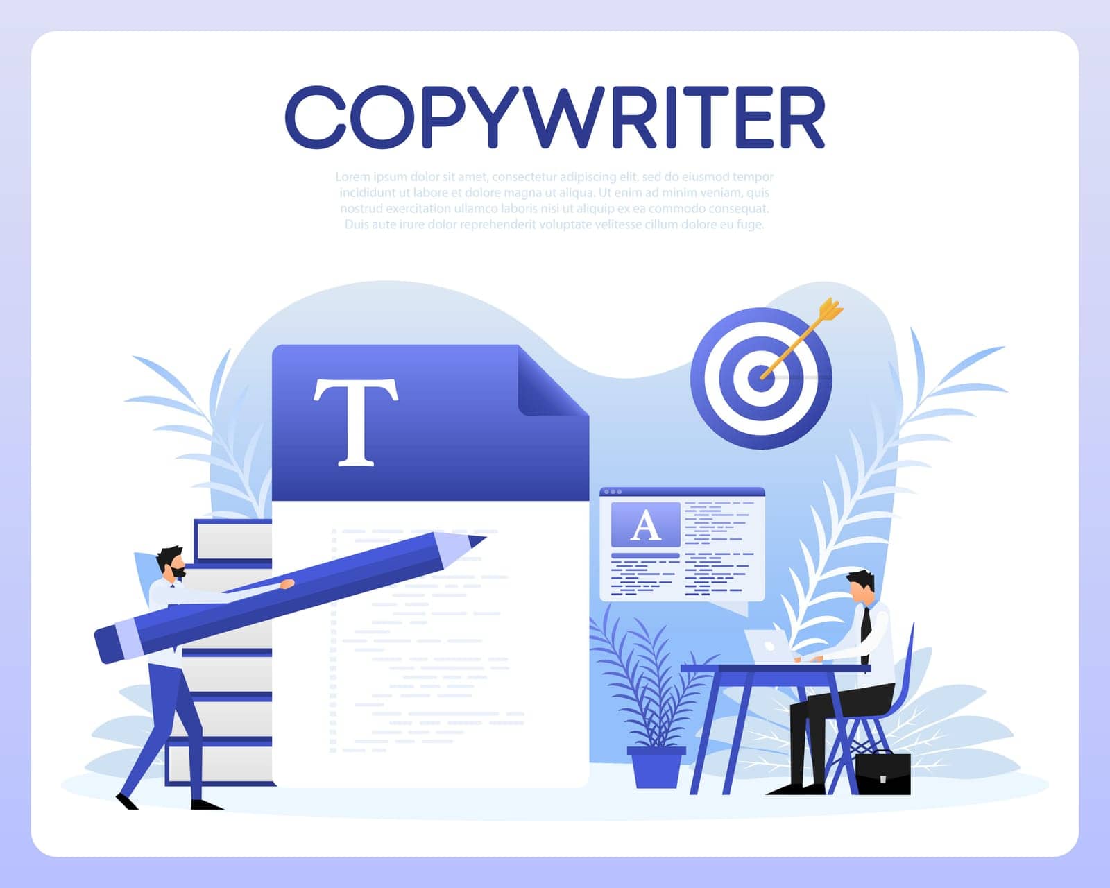 Copywriting, writing icon. Making valuable content and working as a freelancer by Vector-Up