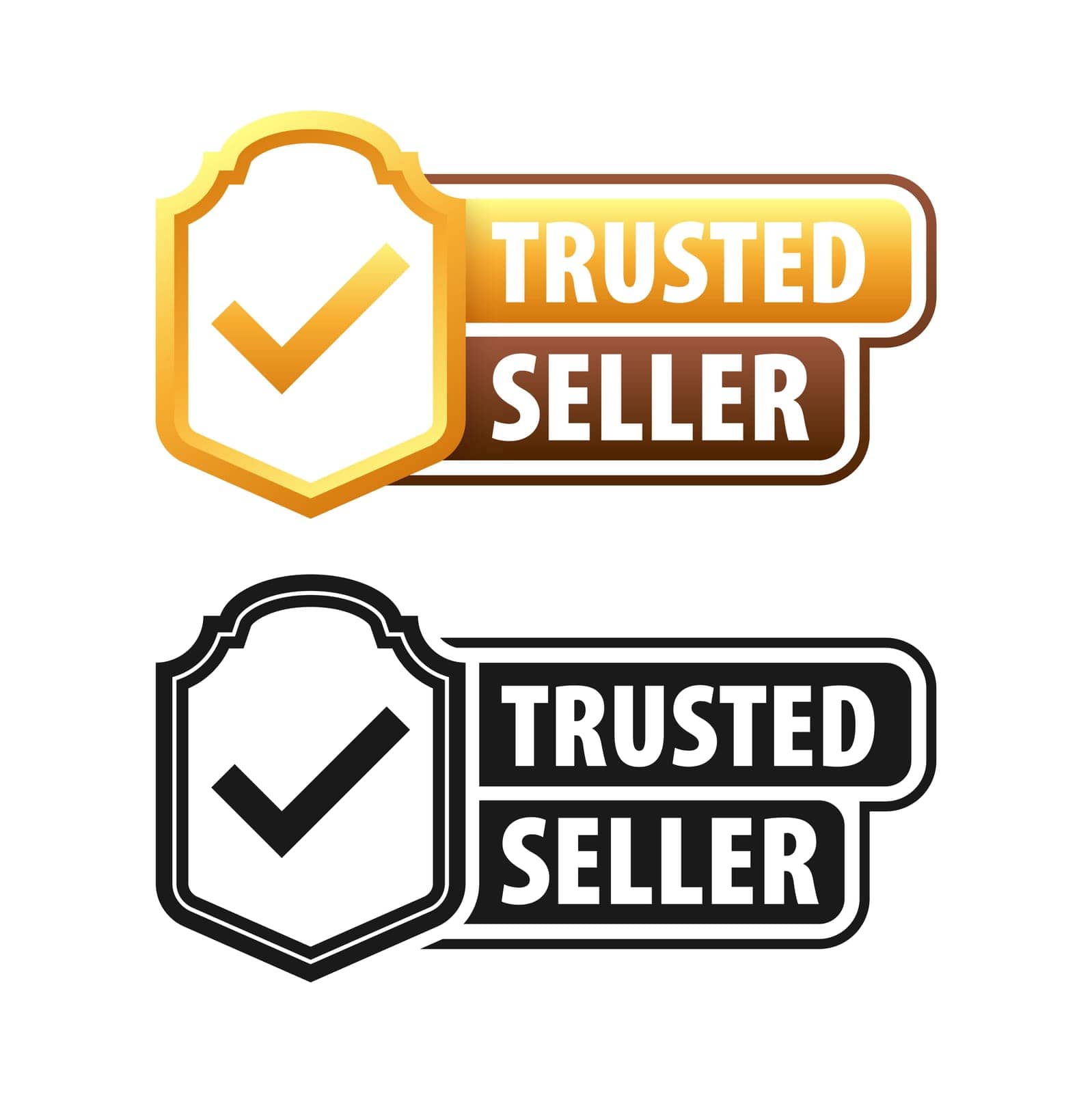 Trusted Seller label. Trust and reliability in every transaction. Vector illustration