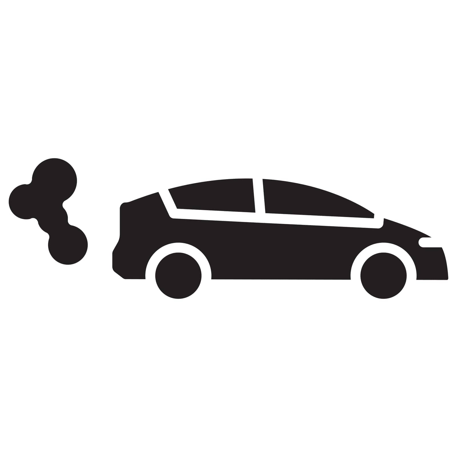 Car Pollution glyph vector icon isolated. Car Pollution stock vector icon for web, mobile app and ui design by govindamadhava108