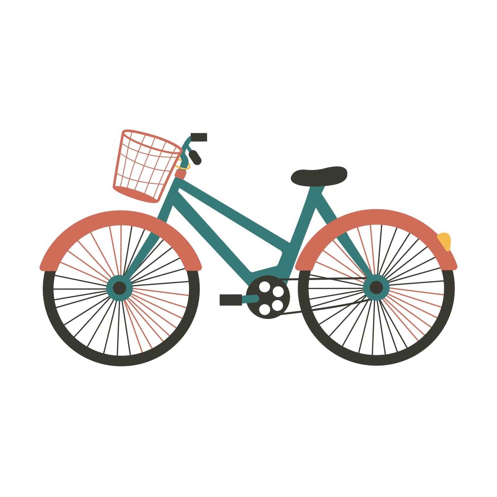 Vintage bycicle flat retro bike. Nostalgic 70s-90s vibes for retro sticker, patches and badges. Isolated vector element