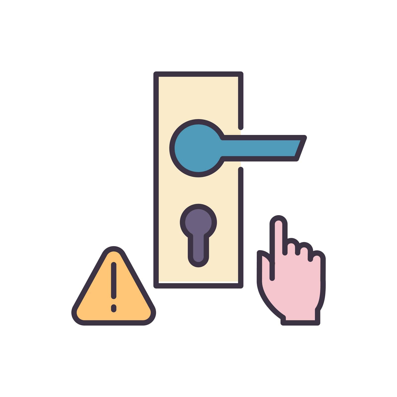 Do not touch door handle related vector icon by smoki