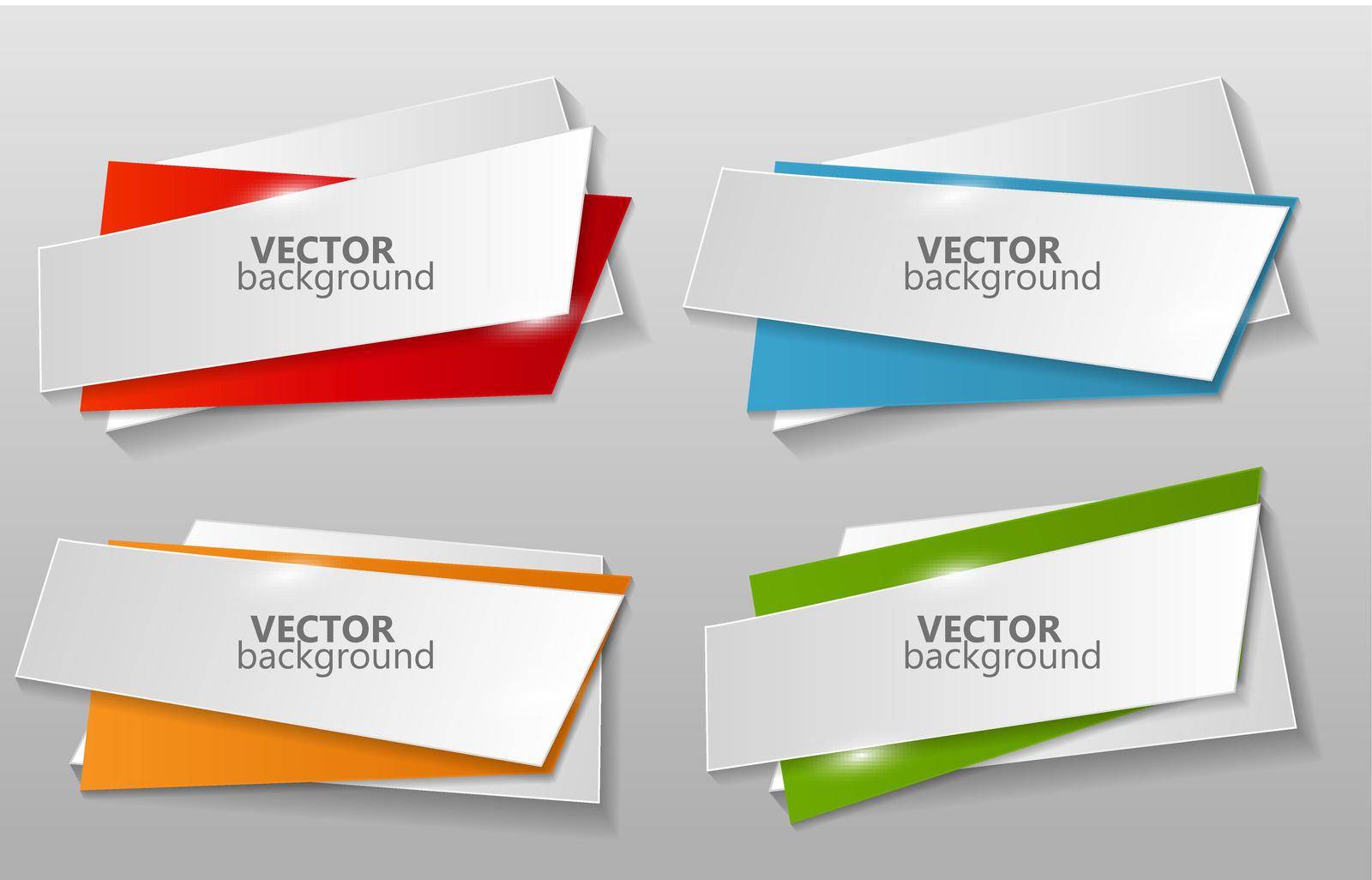 Collection of Origami Banners Template Vector Illustration by yganko
