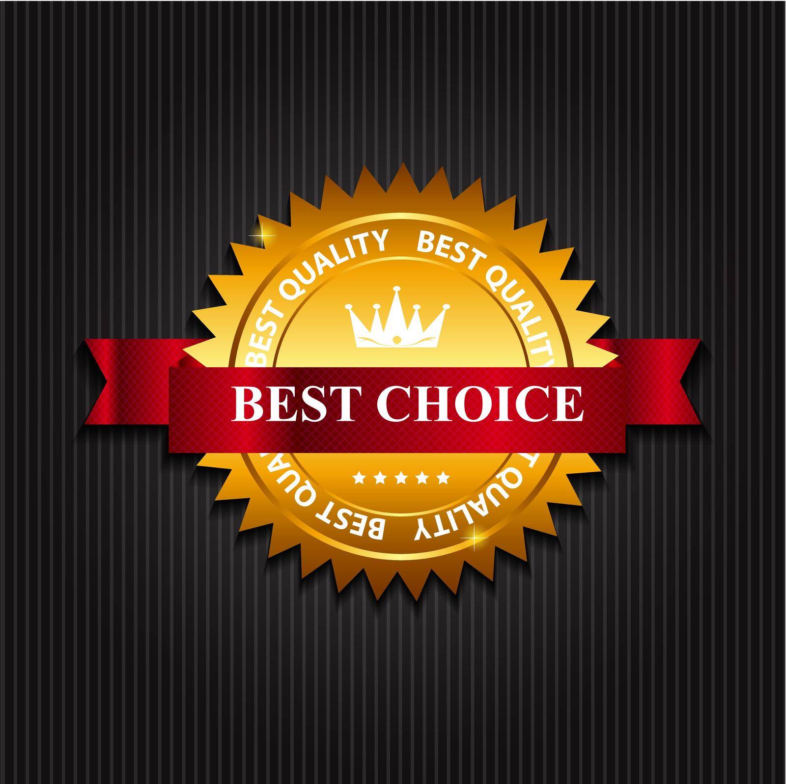 Best Choice  Label with Ribbon. Vector Illustration
