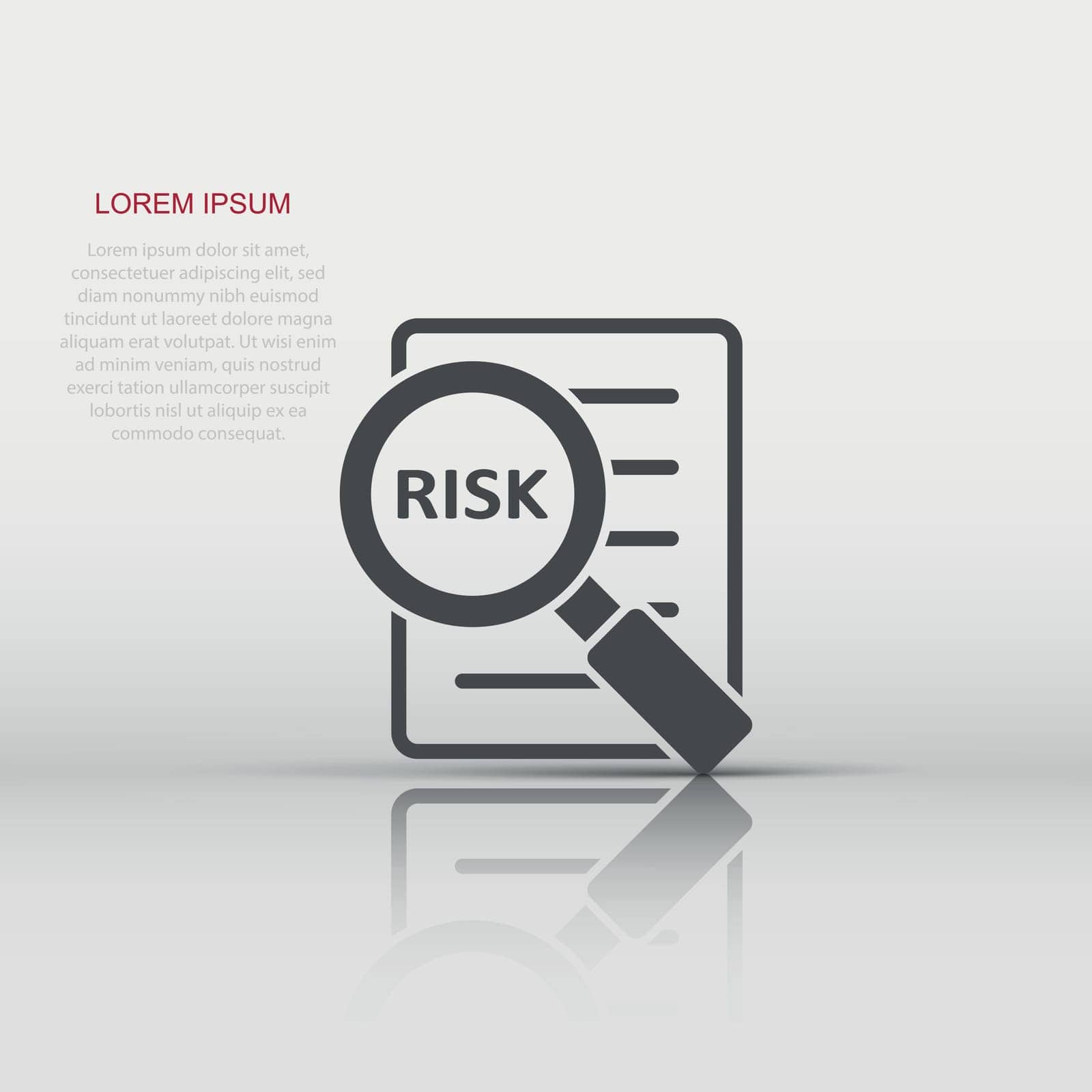 Risk management icon in flat style. Document vector illustration on white isolated background. Assessment data sign business concept. by LysenkoA