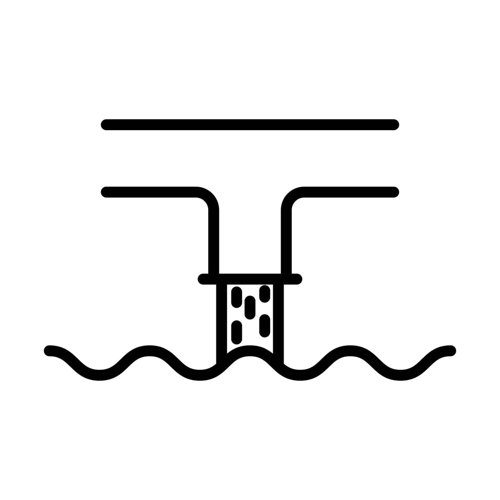 Water Pollution outline vector icon isolated