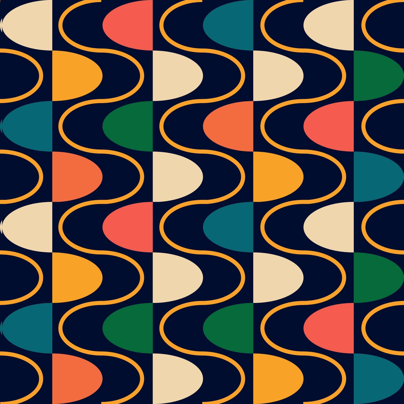 Retro pattern in the style of the 60s. Geometric groovy pattern