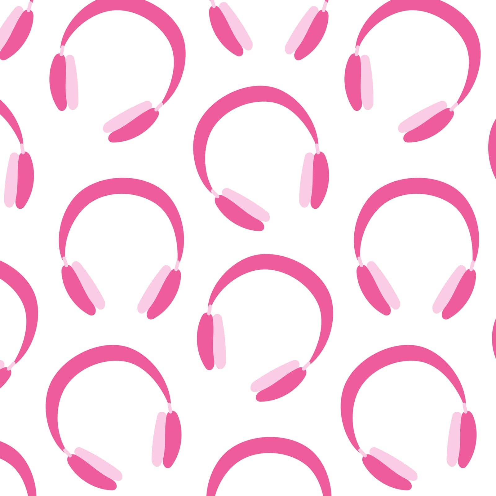 barbicore headphones pink warm doll girl accessory pattern textile background vector illustration
