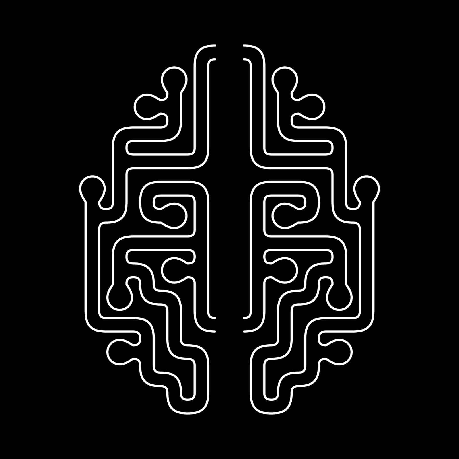 Brain Shape Maze Vector Design. Solve Problem Concept by Whatawin