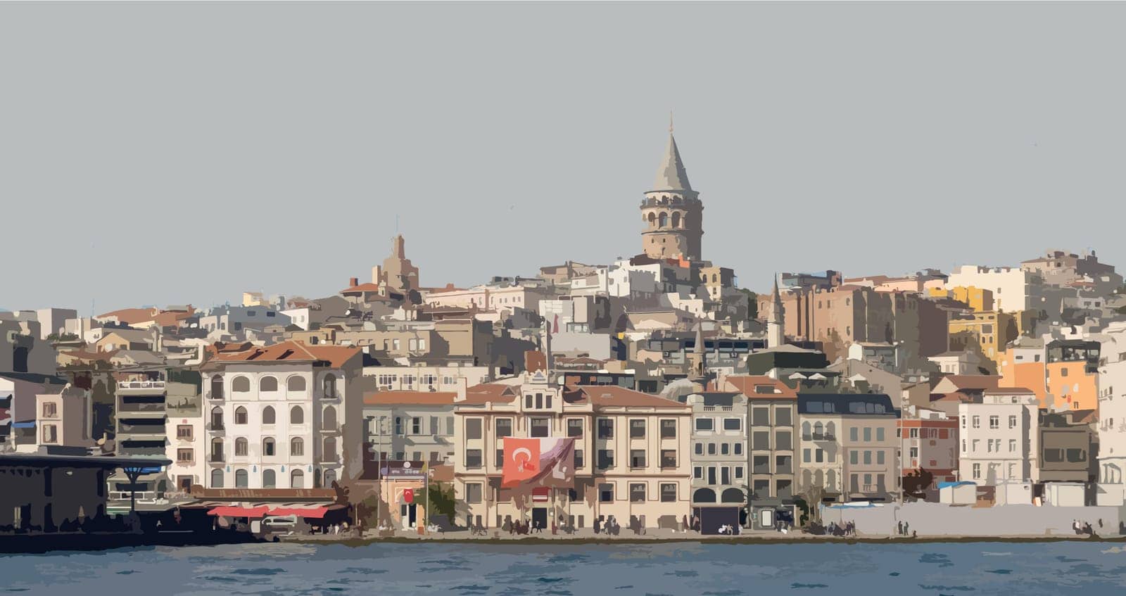 Galata Tower and Old City Istanbul. by yilmazsavaskandag