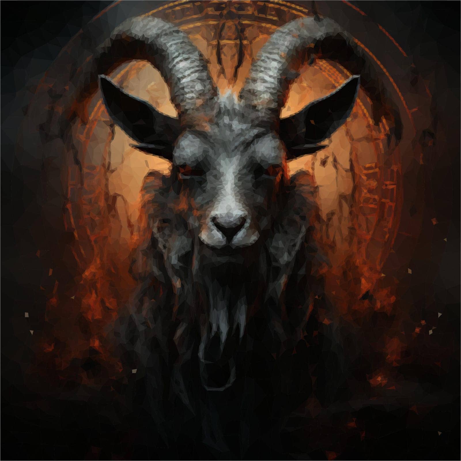 Devil in the form of a creepy goat. Vector illustration