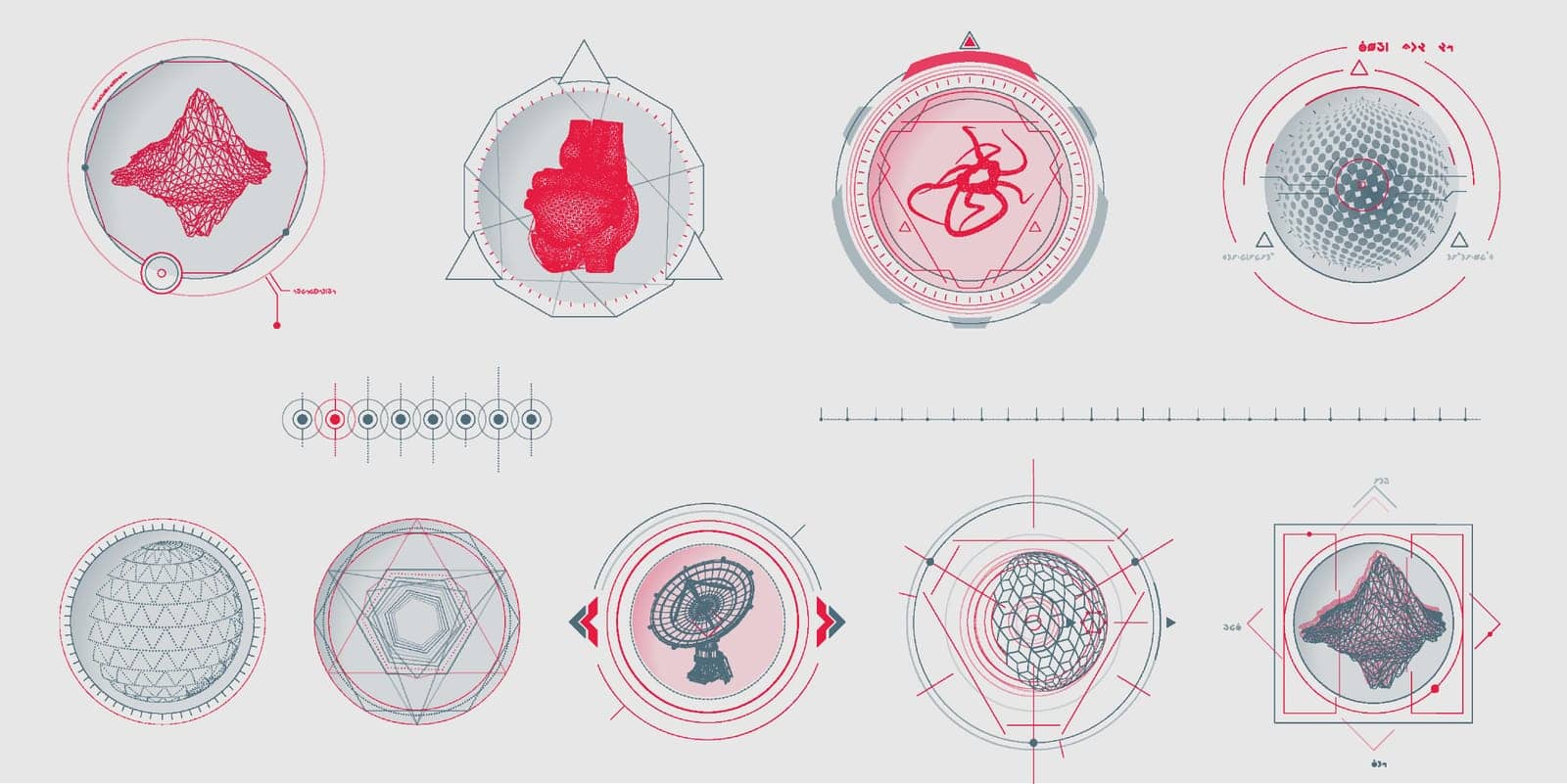 Circular vector infographic elements for sci-fi interface. by ConceptCafe