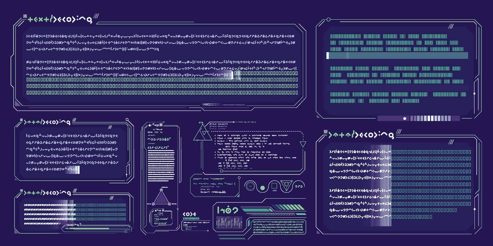 Vector data elements for sci-fi interface infographics. by ConceptCafe