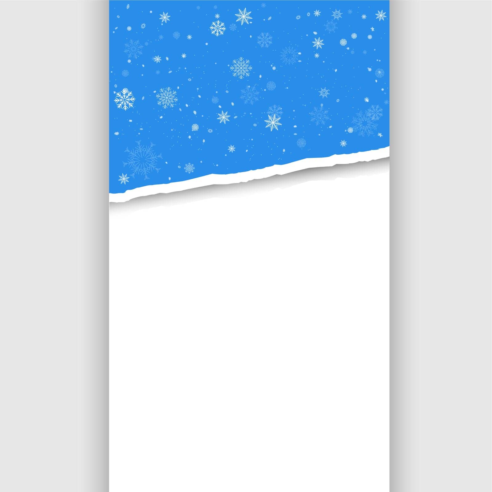 Christmas falling snow strip paper torn template by romvo