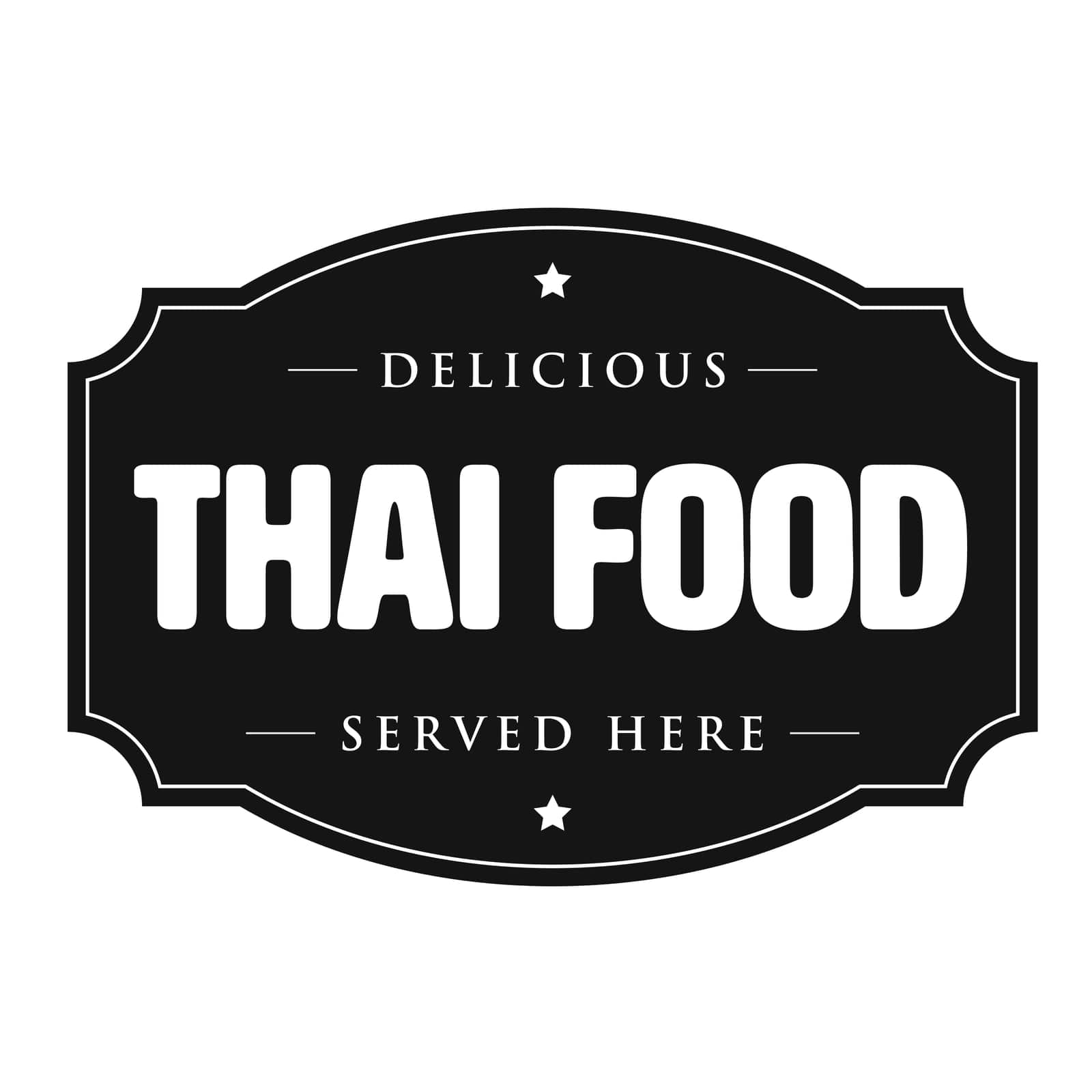 Thai food vintage sign stamp vector