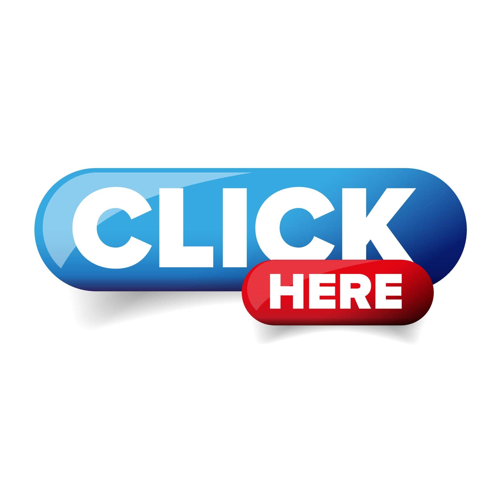 Click Here button vector glossy