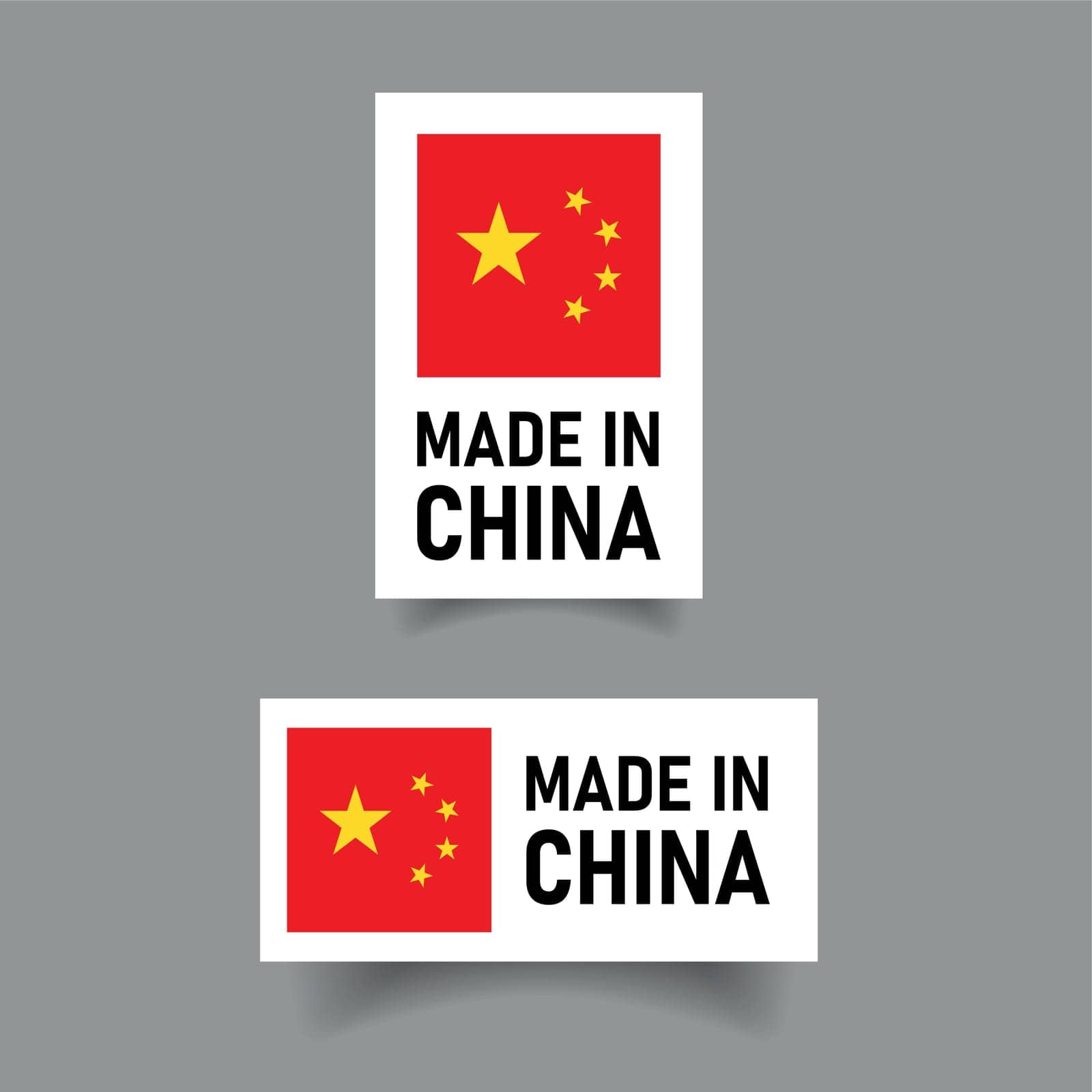 Made in China label set vector
