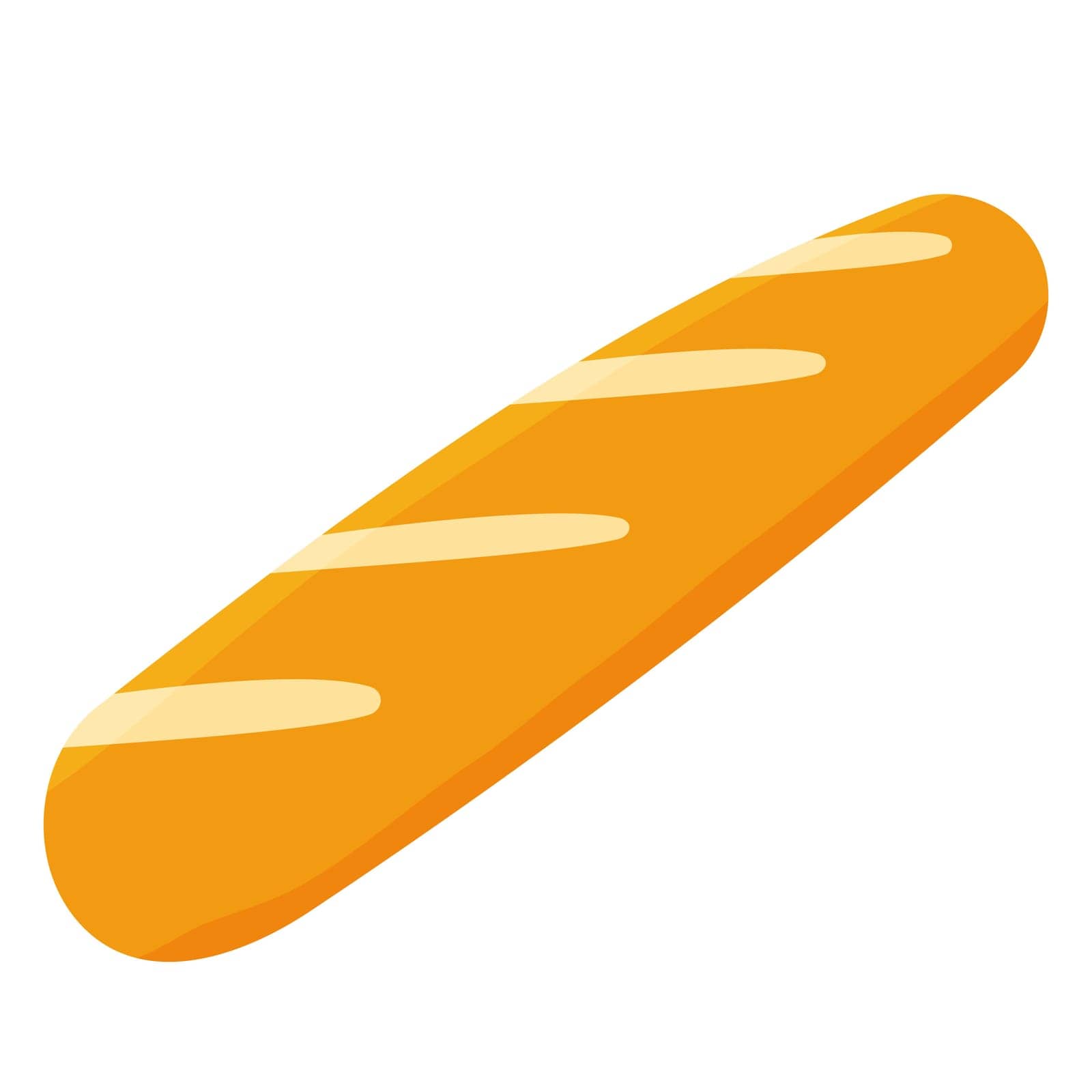 loaf long pastry bread france paris olympics colored icon element vector illustration