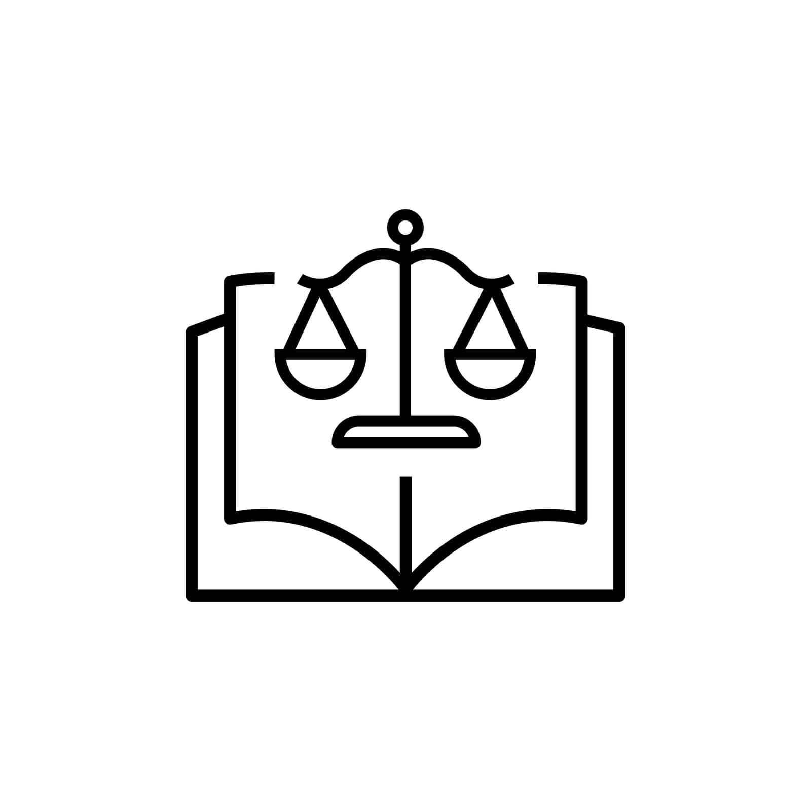 Law book line icon illustration vector graphic