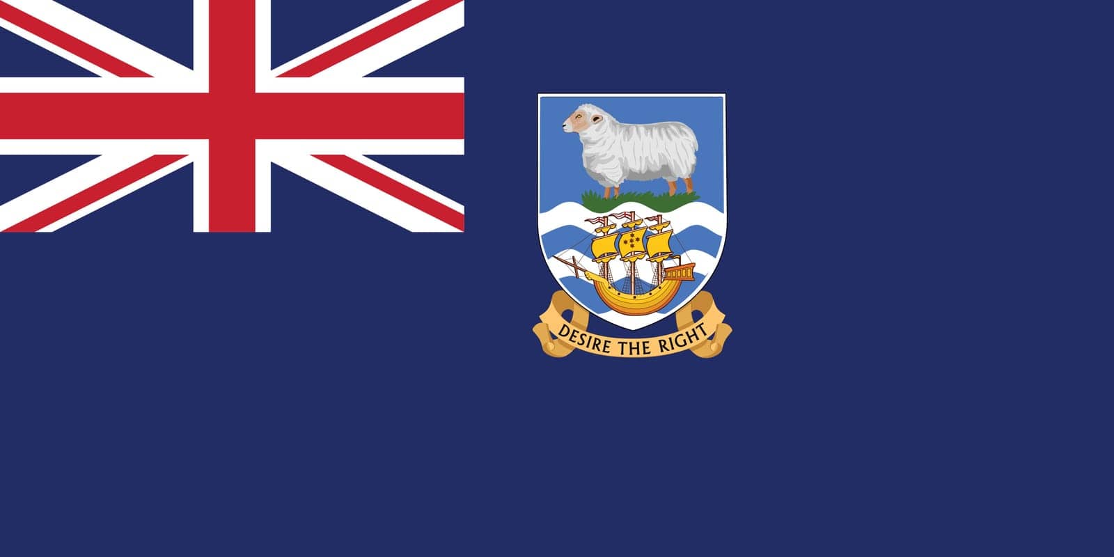 National flag of Falkland Islands that can be used for national days. Vector illustration
