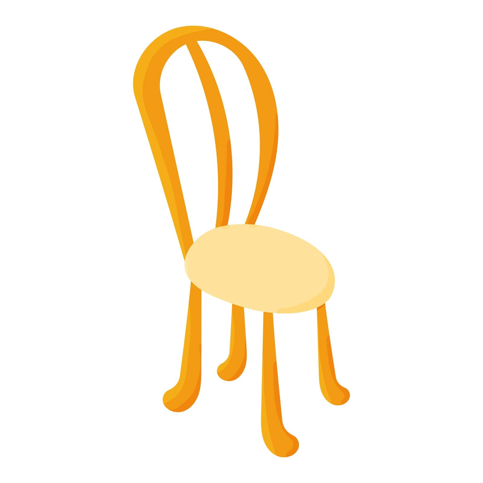 chair armchair furniture golden wood interior sit lunch dinner street france icon element vector illustration