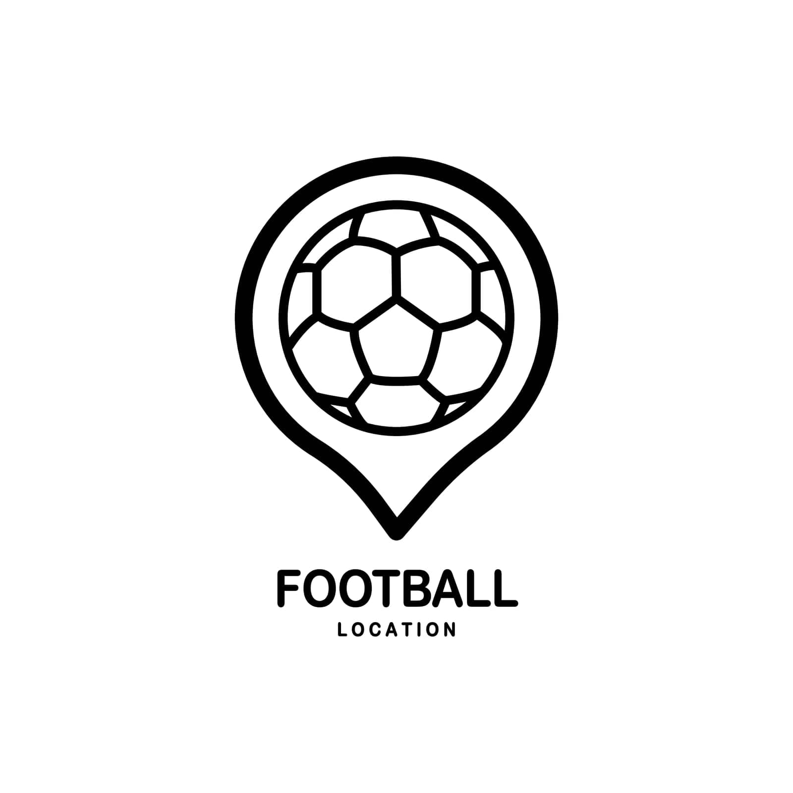 Football match location icon. stadium pin locator. simple illustration outline style sport symbol.