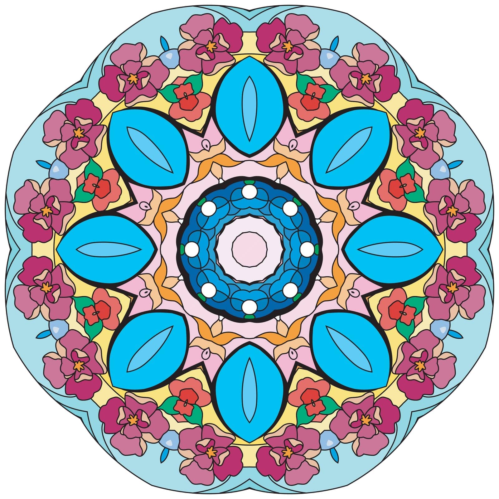 Colorful cute Mandalas. Decorative unusual round ornaments. by NataOmsk