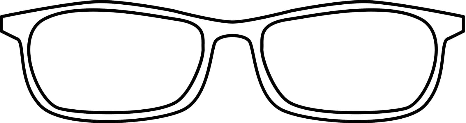 Thin Contour Line Of Rectangular Summer Sunglasses by barsrsind