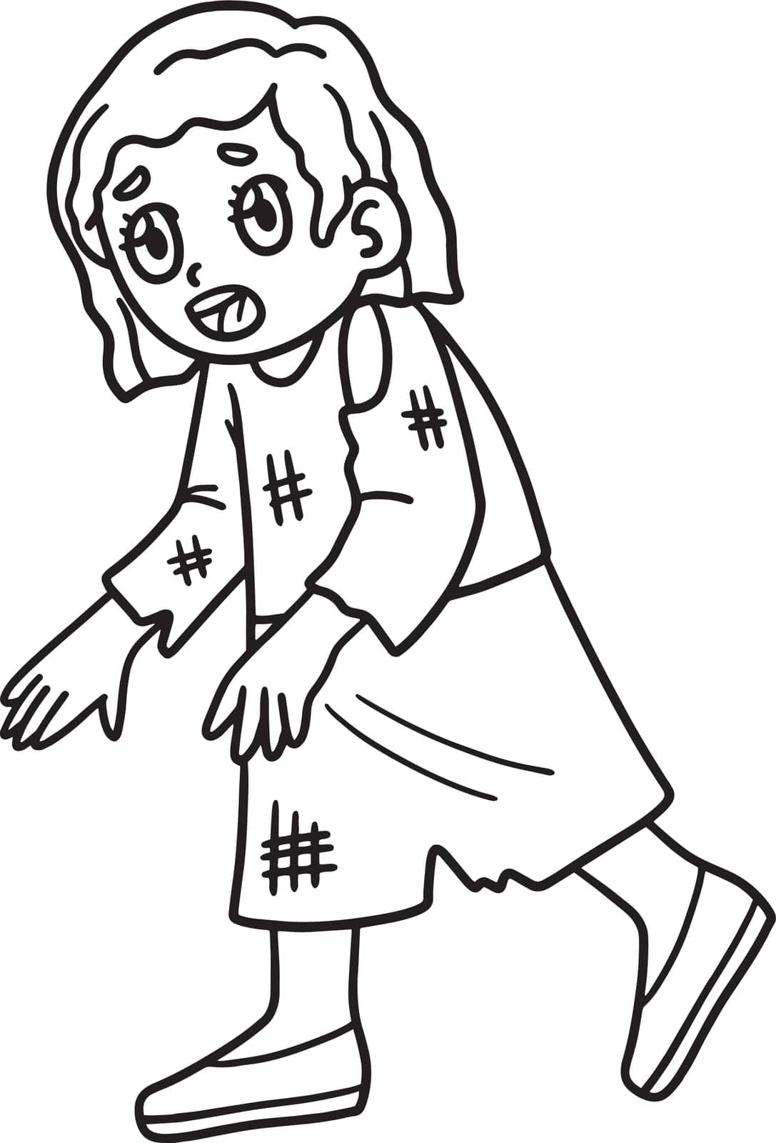 Child Walking Isolated Coloring Page for Kids by abbydesign