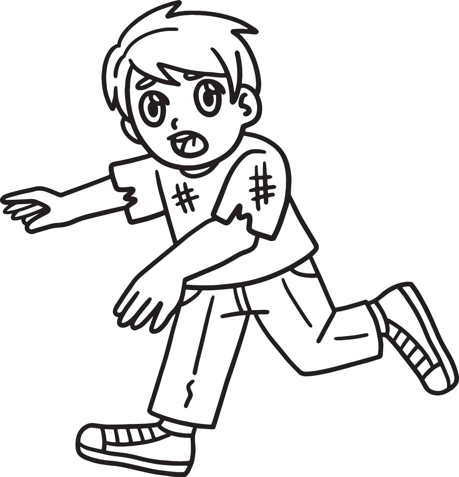 Child Running Isolated Coloring Page for Kids by abbydesign
