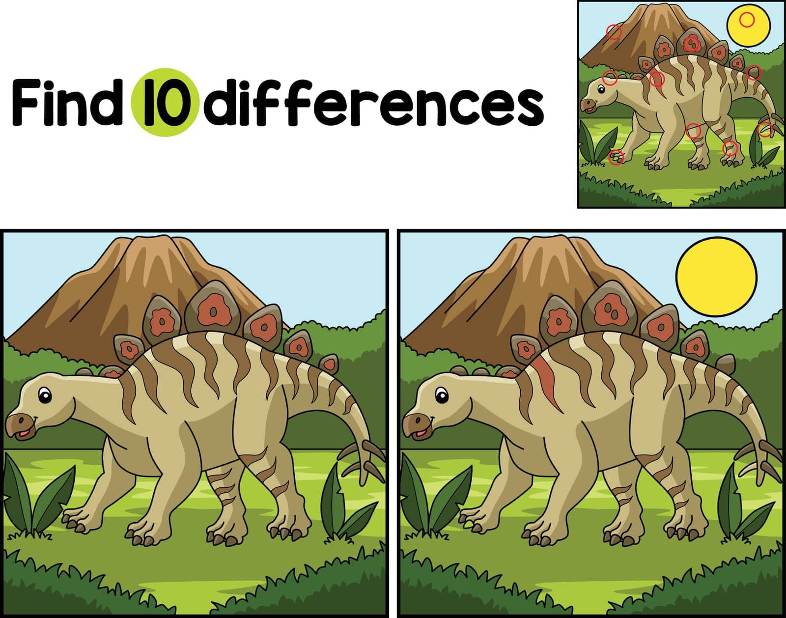 Hesperosaurus Dinosaur Find The Differences by abbydesign