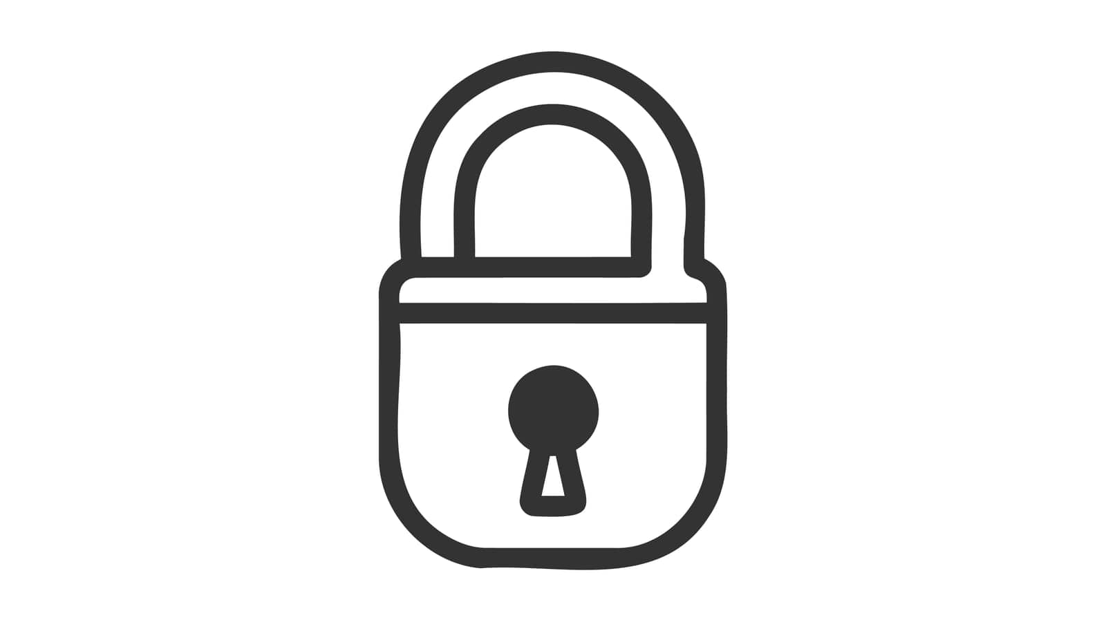 Protection icon vector. Padlock icon on white background by Artisttop