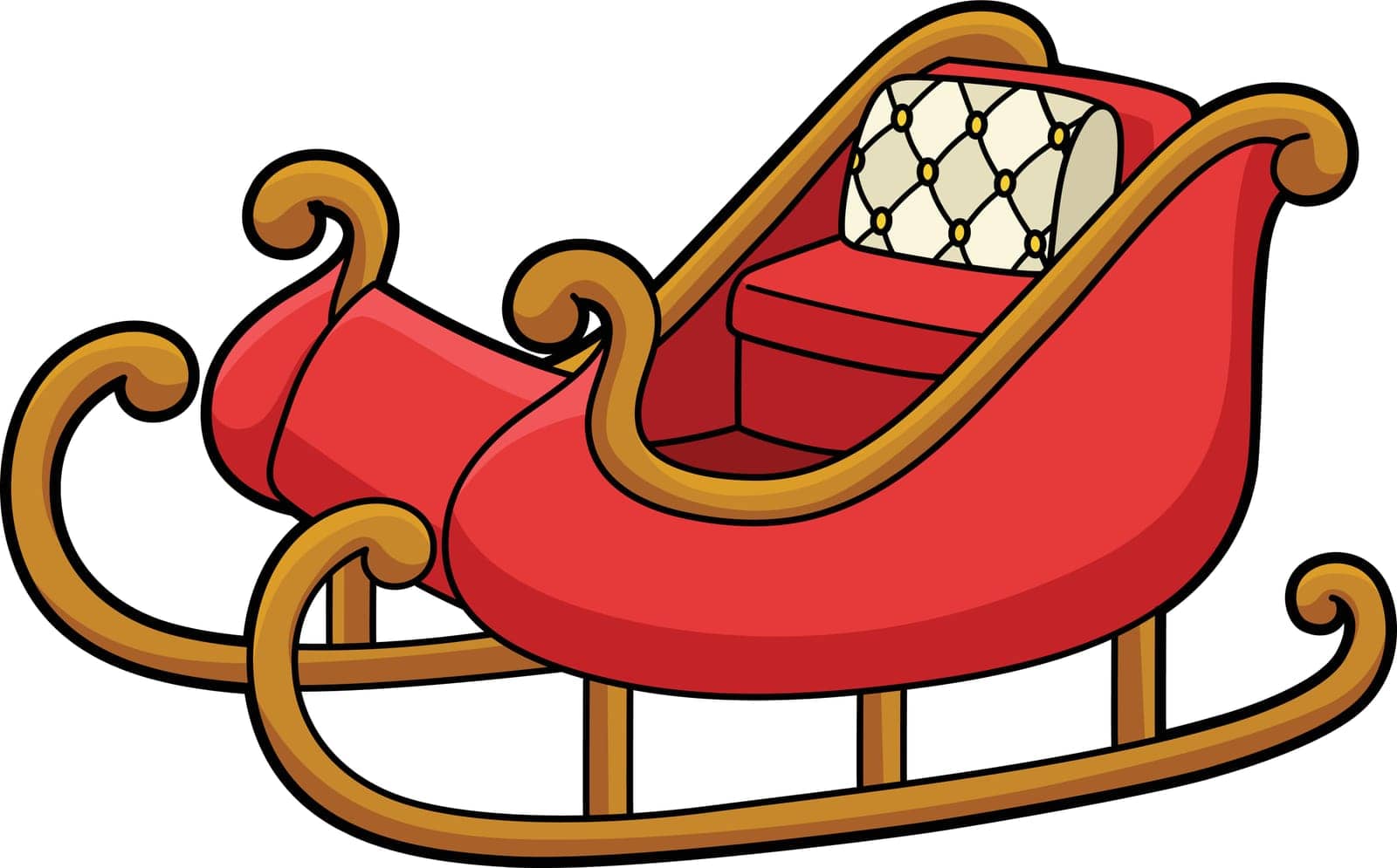 Sleigh Vehicle Cartoon Colored Clipart by abbydesign