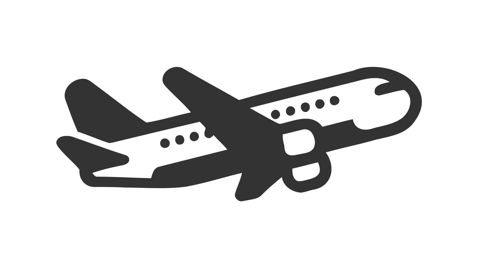 Plane icon vector, solid illustration, pictogram isolated on white.