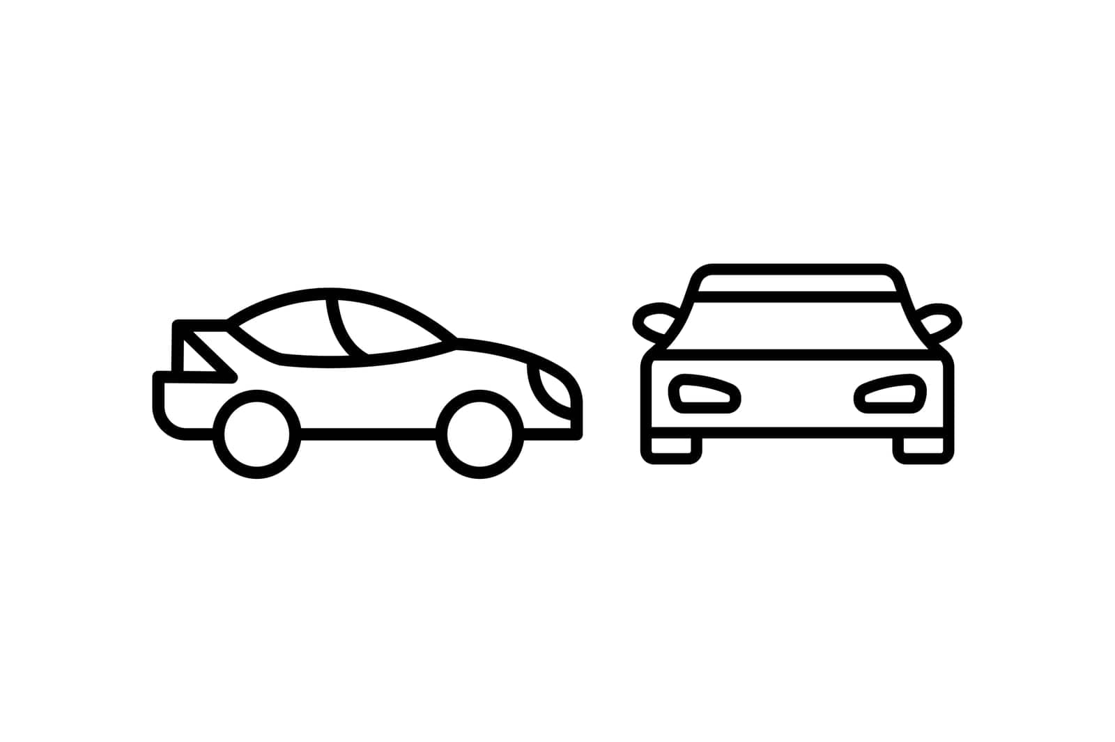 Car vector line icon set. Transport symbol