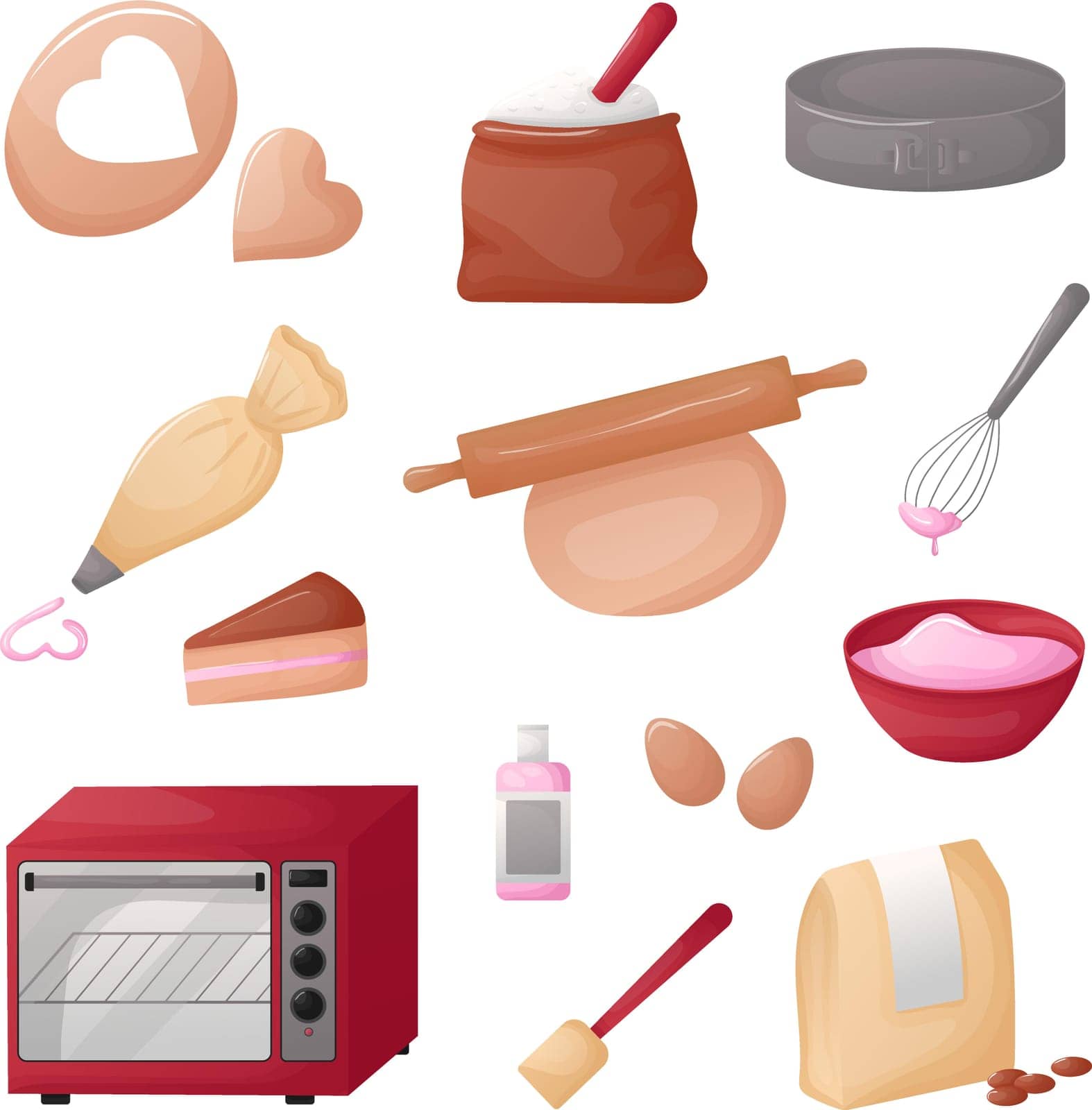 A set of vector illustrations of confectionery products. Vector illustration
