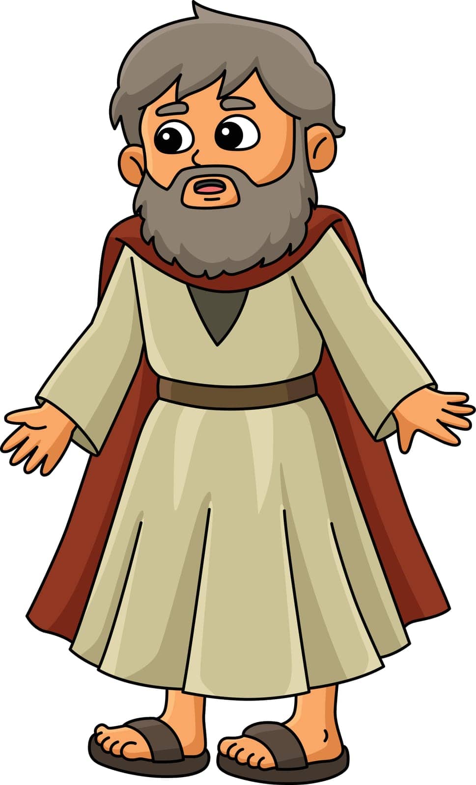 This cartoon clipart shows a Moses illustration.