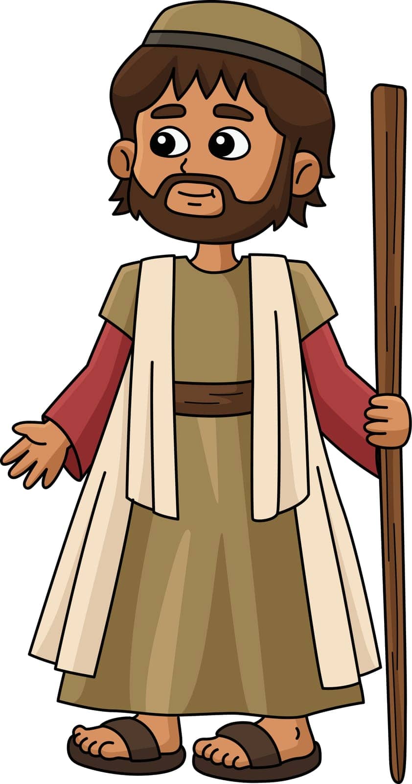 This cartoon clipart shows a Joseph illustration.