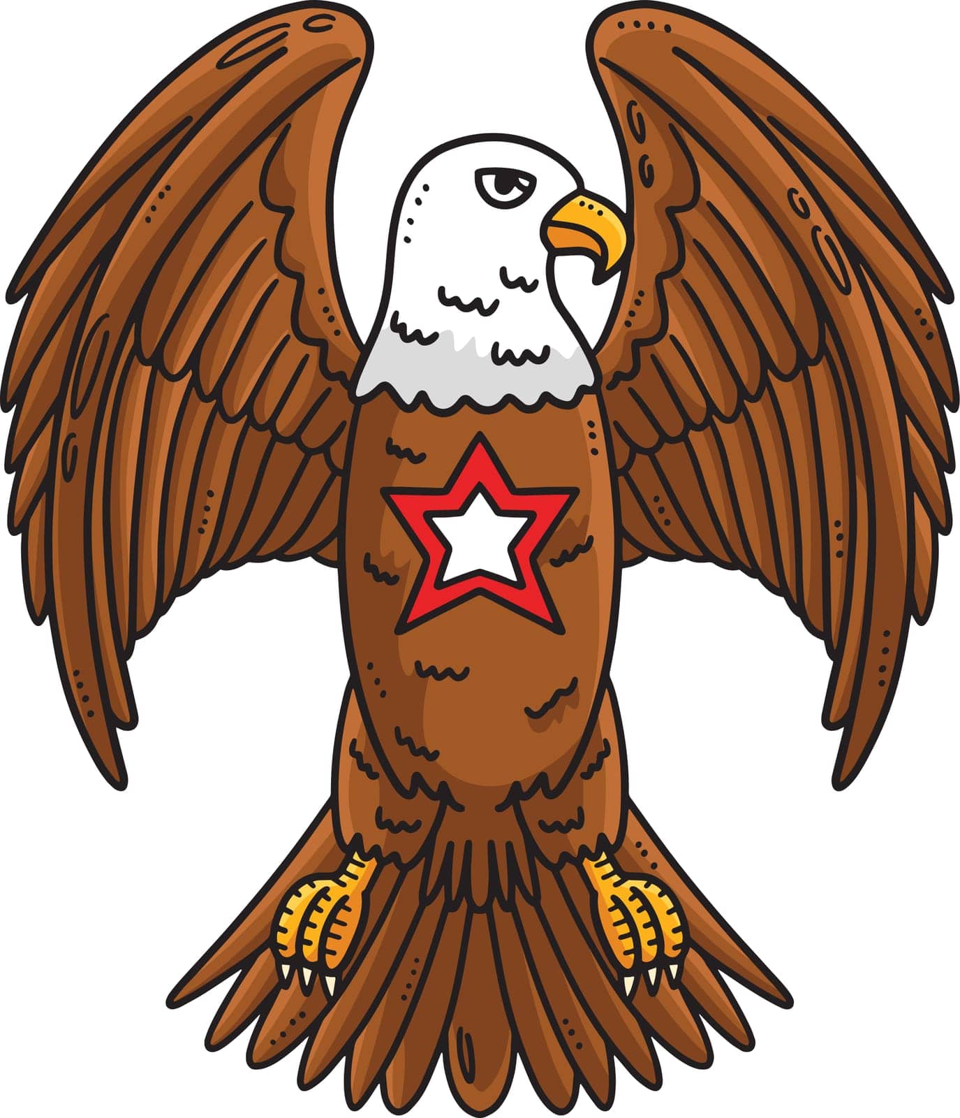 This cartoon clipart shows an American Eagle illustration.
