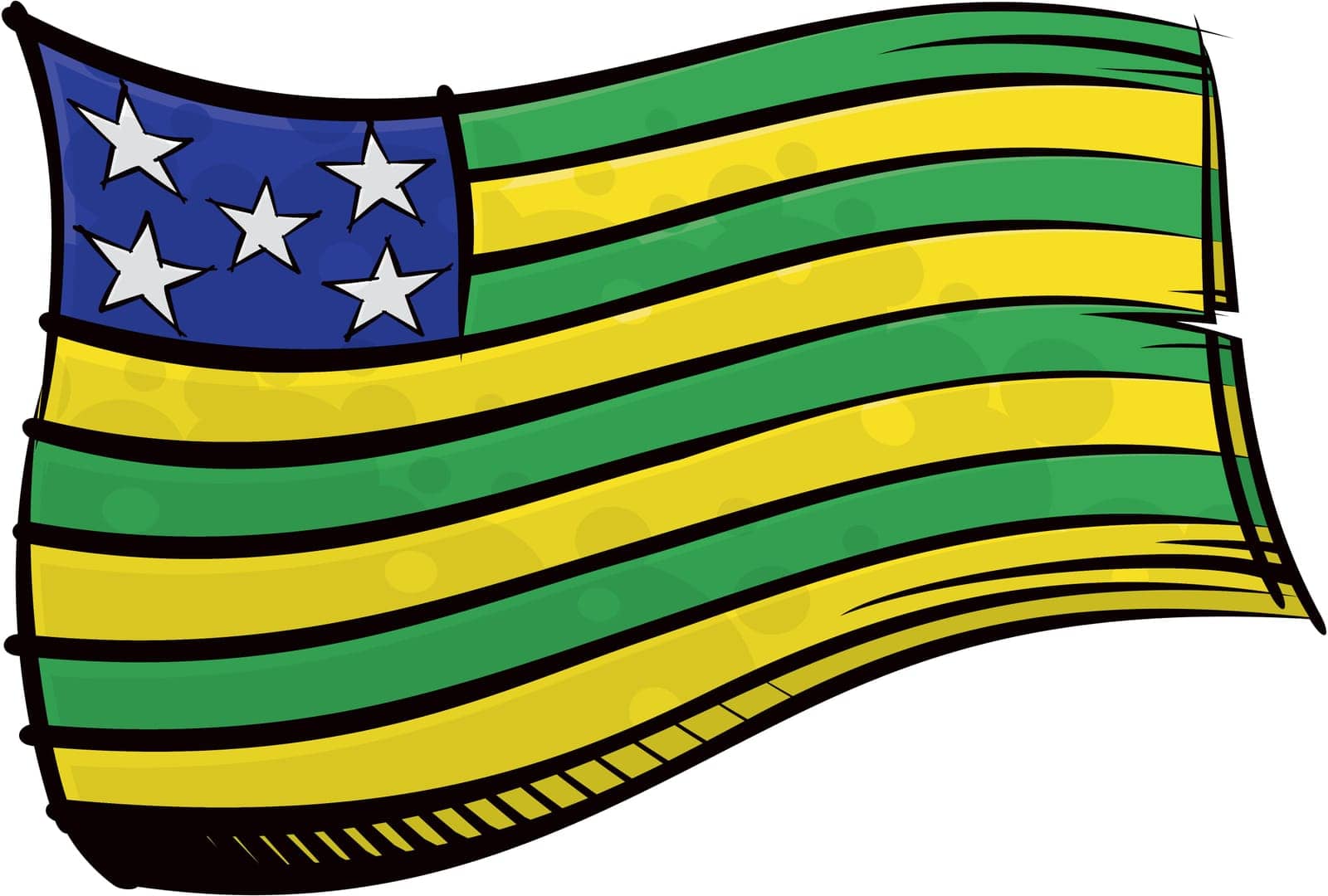 Brazilian state Goias national flag created in graffiti paint style