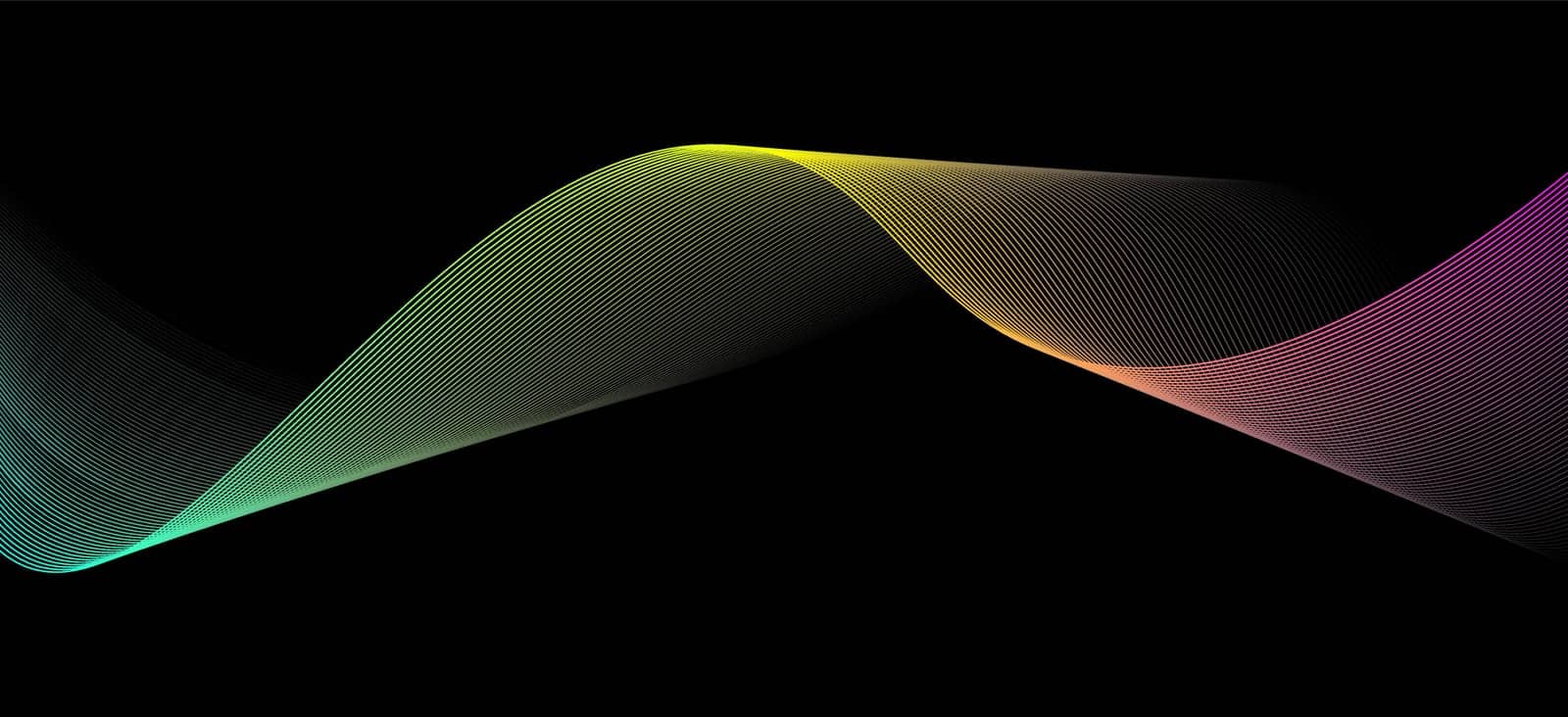 colorful motion sound wave on a dark background. Vector illustration