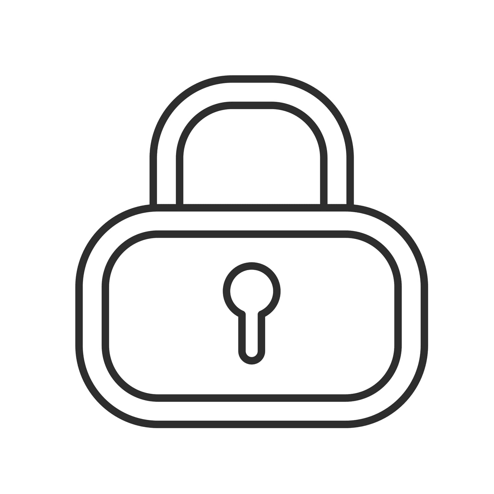 Lock icon with editable stroke. Cyber security