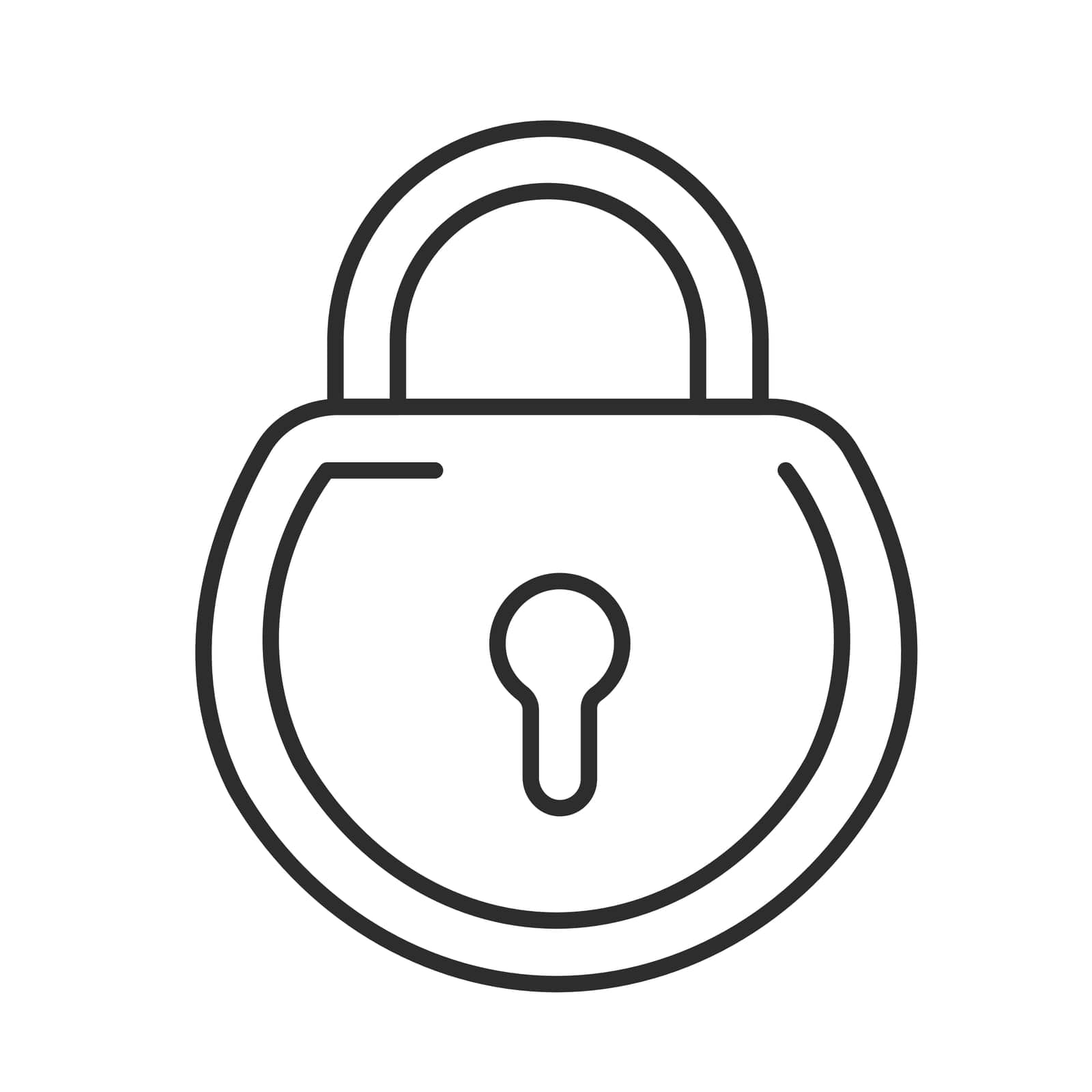 Lock icon with editable stroke. Cyber security