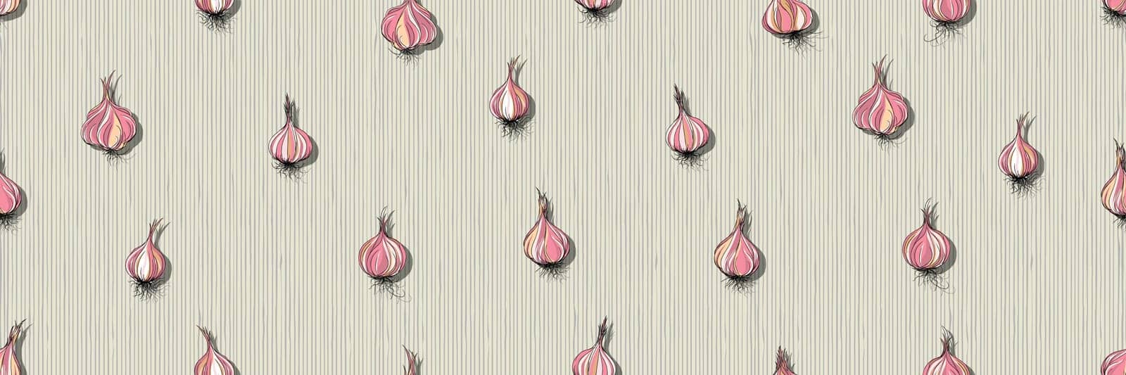 Hand drawn Garlic seamless pattern, vector illustration