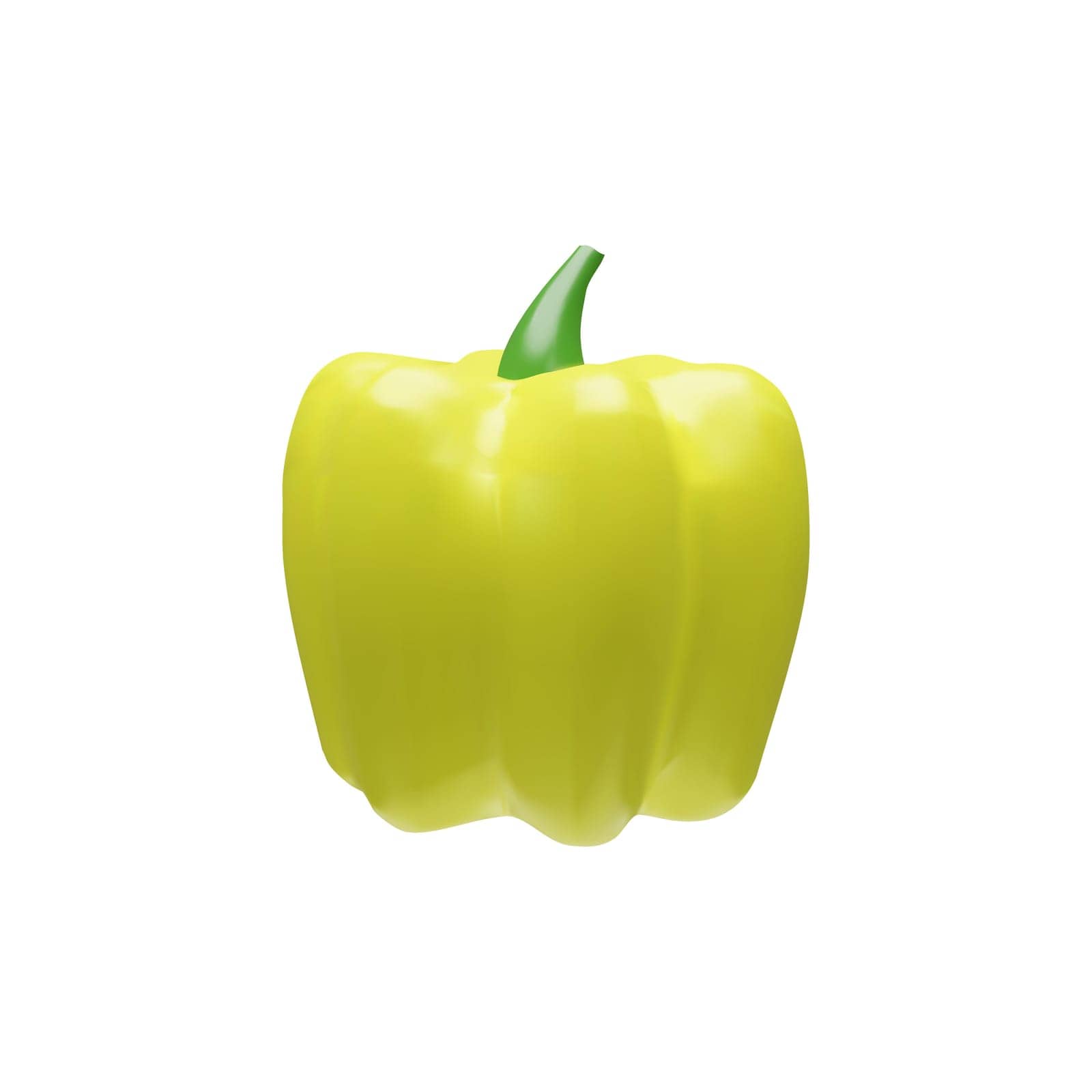 3D render green bell pepper. Realistic whole paprika. Tasty fresh ingredient for Asian, Mexican, Bulgarian food. Healthy organic vitamin vegetable. Vector illustration about sweet object
