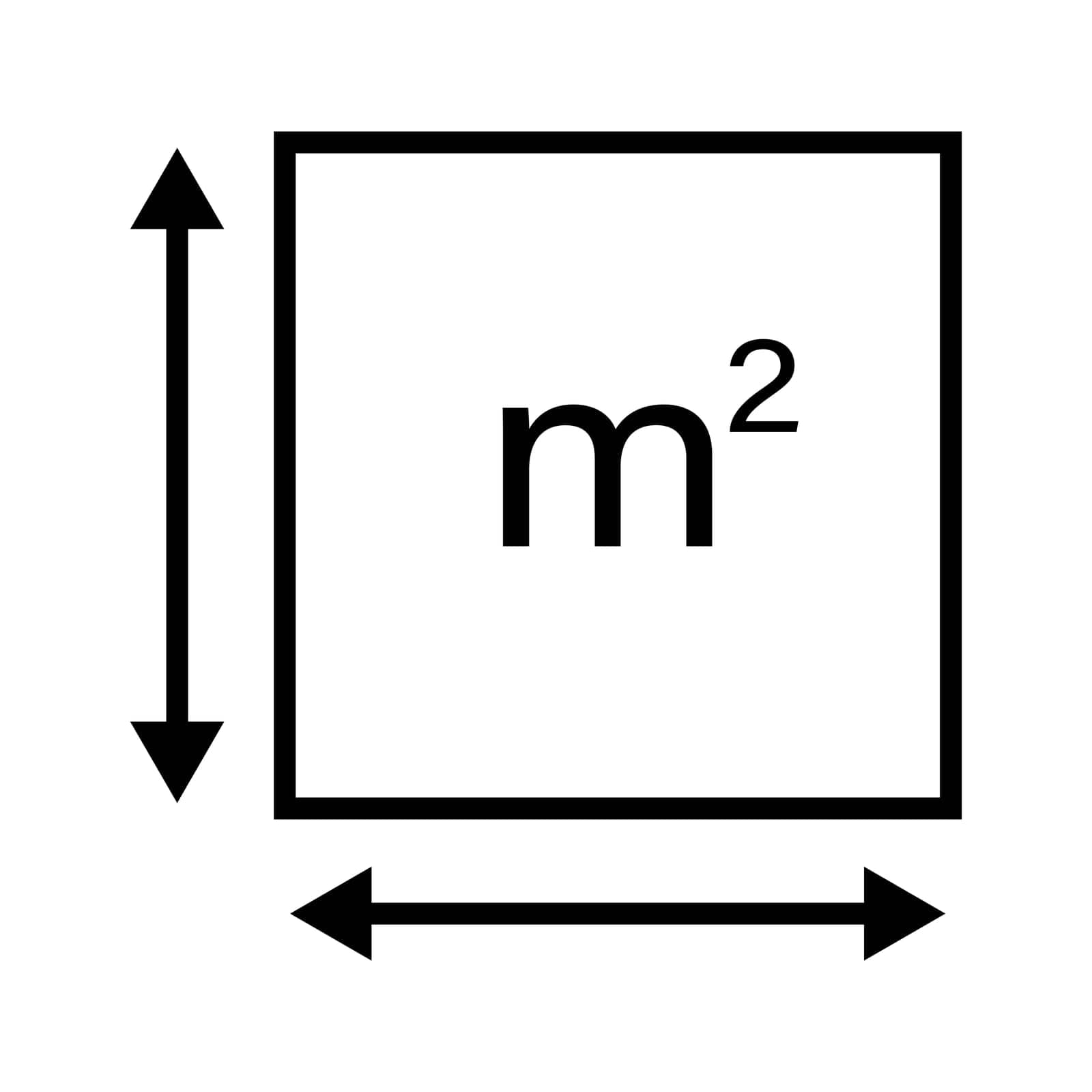M2 Square meter icon with arrows by misteremil
