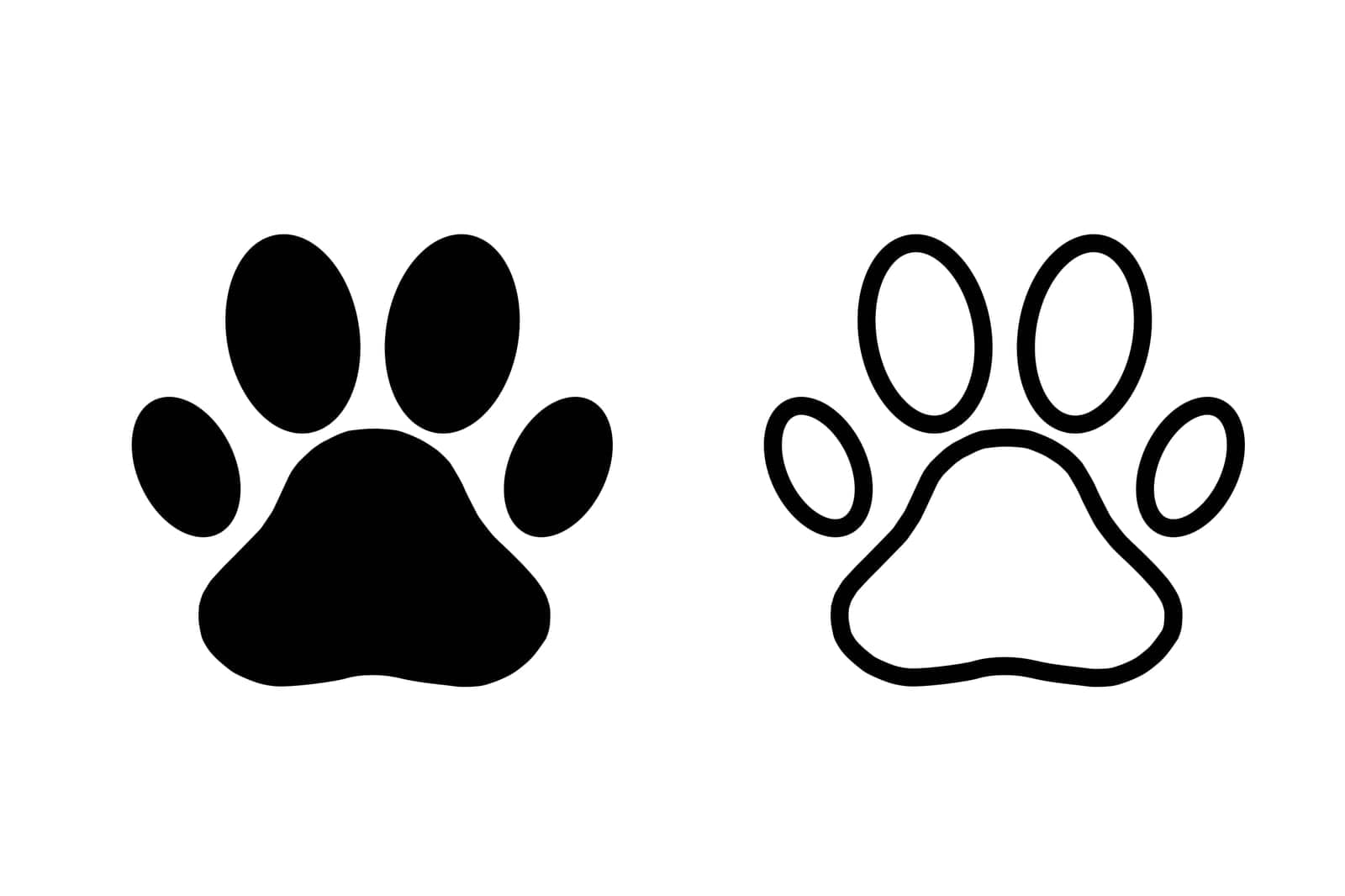 Paw print icon simple design by misteremil