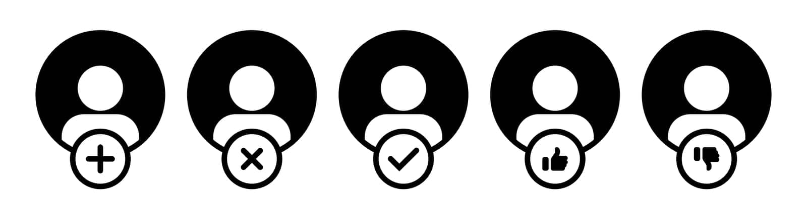 User icon symbol set simple design by misteremil